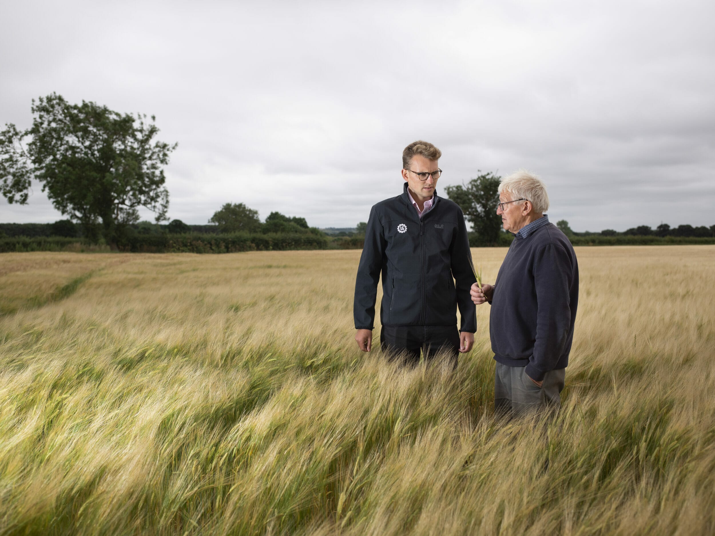 Matt Shand and Farmer in barley crop
