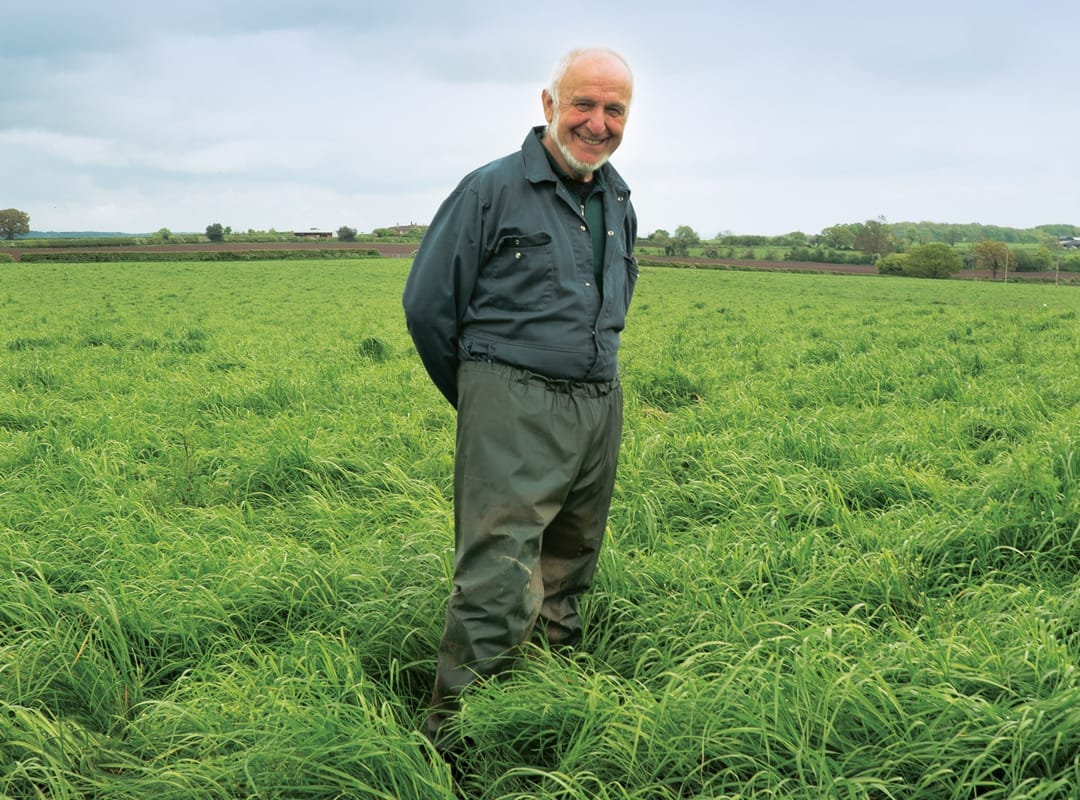Brian-Rowley-dairy farmer standing in grass crop